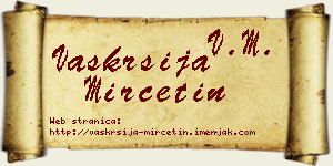 Vaskrsija Mirčetin vizit kartica